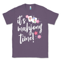 Lavender womens mahjong gift for her mahjong player v neck t shirt Classic Tee - DesignPulse