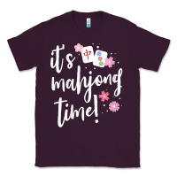 Plum womens mahjong gift for her mahjong player v neck t shirt Classic Tee - DesignPulse