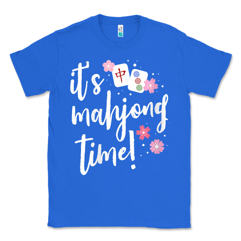 Womens Mahjong Gift For Her Mahjong Player V Neck T Shirt Classic Tee by DesignPulse | Teevron