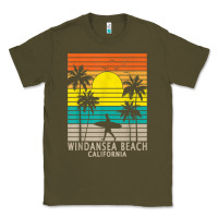 Army Green windansea beach california ca surfer surfing surf palm tree Classic Tee - DesignPulse