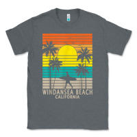 Charcoal Heather windansea beach california ca surfer surfing surf palm tree Classic Tee - DesignPulse