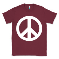 Burgundy Peace Sign Classic Tee - DesignPulse