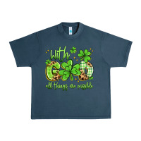 Midnight Navy with god all things are possible Urban Heavy Tee - Artiststas