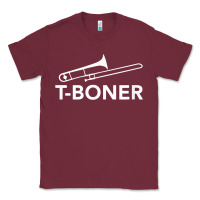 Burgundy funny trombone funny t boner funny t boner tboner Classic Tee - DesignPulse