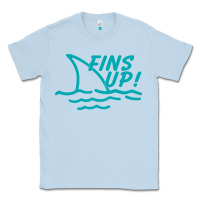 Dusty Blue fins up jimmy Classic Tee - DesignPulse