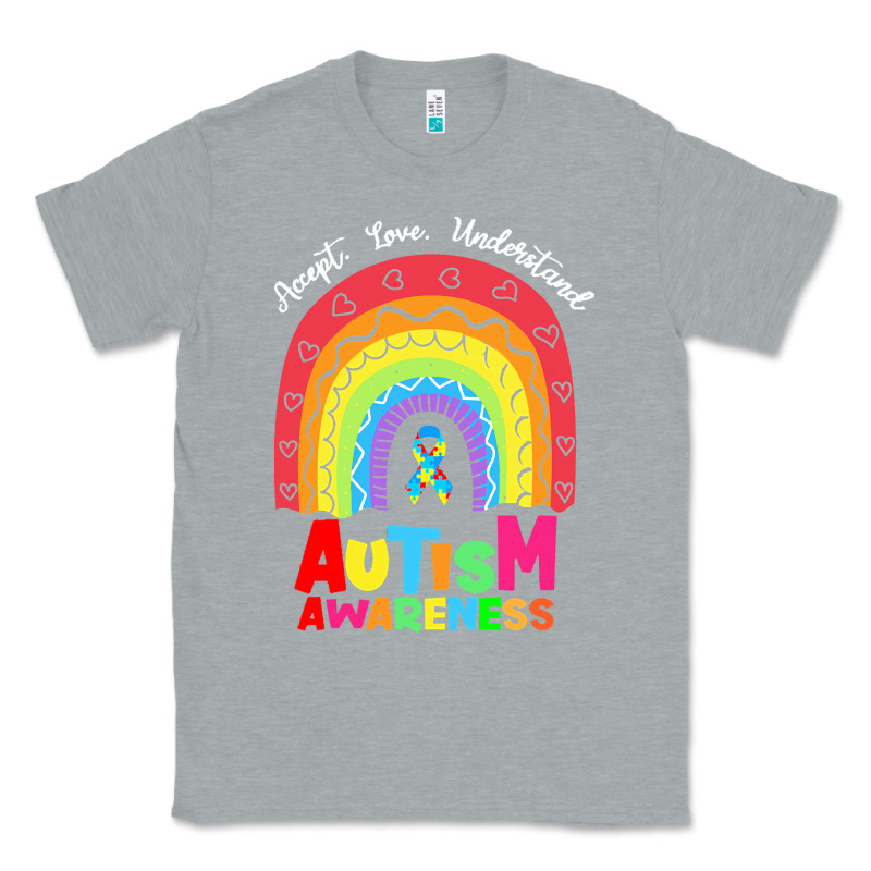 Autism Awareness Month T  Shirt Autism Awareness Rainbow Accept Unders Classic Tee by DesignPulse | Teevron
