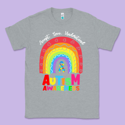 Autism Awareness Month T  Shirt Autism Awareness Rainbow Accept Unders Classic Tee Designed By Designpulse