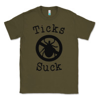 Army Green ticks suck shirt lyme disease gift green awareness ribbon Classic Tee - DesignPulse