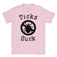 Bubblegum Pink ticks suck shirt lyme disease gift green awareness ribbon Classic Tee - DesignPulse
