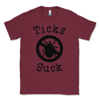 Burgundy ticks suck shirt lyme disease gift green awareness ribbon Classic Tee - DesignPulse