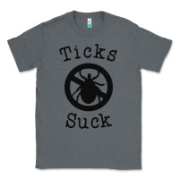 Charcoal Heather ticks suck shirt lyme disease gift green awareness ribbon Classic Tee - DesignPulse