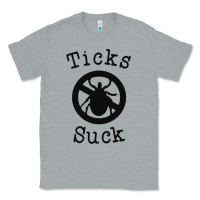 Heather Grey ticks suck shirt lyme disease gift green awareness ribbon Classic Tee - DesignPulse