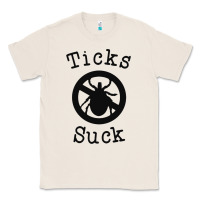 Natural ticks suck shirt lyme disease gift green awareness ribbon Classic Tee - DesignPulse