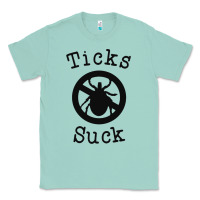 Seafoam ticks suck shirt lyme disease gift green awareness ribbon Classic Tee - DesignPulse