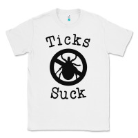 White ticks suck shirt lyme disease gift green awareness ribbon Classic Tee - DesignPulse