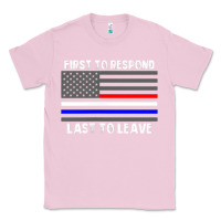 Bubblegum Pink police fire ems first responder american flag firefighter t shirt Classic Tee - DesignPulse