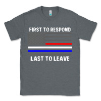 Charcoal Heather police fire ems first responder american flag firefighter t shirt Classic Tee - DesignPulse