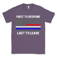 Lavender police fire ems first responder american flag firefighter t shirt Classic Tee - DesignPulse