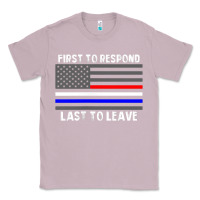 Lilac police fire ems first responder american flag firefighter t shirt Classic Tee - DesignPulse