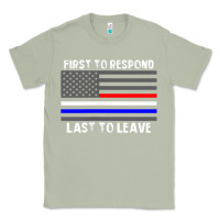 Matcha police fire ems first responder american flag firefighter t shirt Classic Tee - DesignPulse