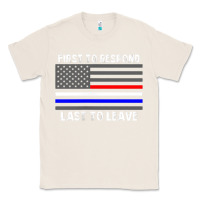Natural police fire ems first responder american flag firefighter t shirt Classic Tee - DesignPulse