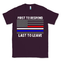 Plum police fire ems first responder american flag firefighter t shirt Classic Tee - DesignPulse