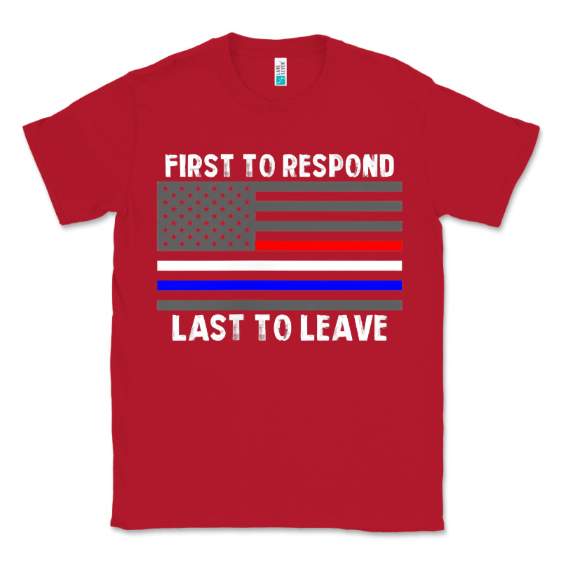 Police Fire Ems First Responder American Flag Firefighter T Shirt Classic Tee by DesignPulse | Teevron