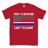 Red police fire ems first responder american flag firefighter t shirt Classic Tee - DesignPulse