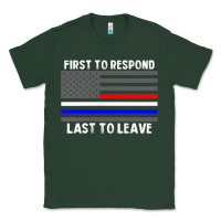 Sports Green police fire ems first responder american flag firefighter t shirt Classic Tee - DesignPulse