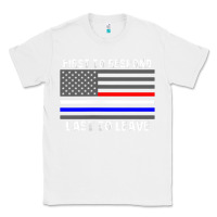 White police fire ems first responder american flag firefighter t shirt Classic Tee - DesignPulse