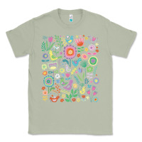 Matcha cute birds t  shirt birds and blooms   cute floral pattern by cecca de Classic Tee - DesignPulse