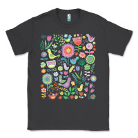 Smoke cute birds t  shirt birds and blooms   cute floral pattern by cecca de Classic Tee - DesignPulse