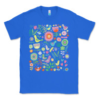 True Royal cute birds t  shirt birds and blooms   cute floral pattern by cecca de Classic Tee - DesignPulse