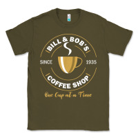 Army Green bill and bob coffee shop aa recovery gift t shirt Classic Tee - PixelWave