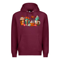 Burgundy basketball coffee cups Premium Hoodie - AdoDesignShop