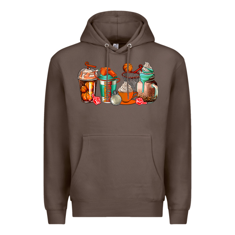 Basketball Coffee Cups Premium Hoodie by AdoDesignShop | Teevron