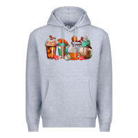 Heather Grey basketball coffee cups Premium Hoodie - AdoDesignShop