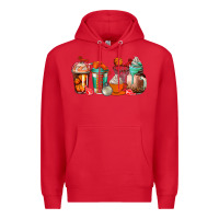 Red basketball coffee cups Premium Hoodie - AdoDesignShop