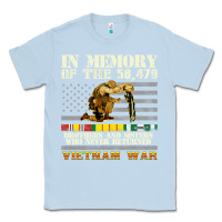 Dusty Blue Vietnam War Veterans US Memorial Day In The Memory Of 58479 38 Classic Tee - PixelWave