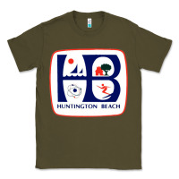 Army Green Coat of arms of Huntington Beach Classic Tee - PixelWave