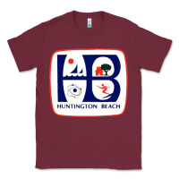 Burgundy Coat of arms of Huntington Beach Classic Tee - PixelWave