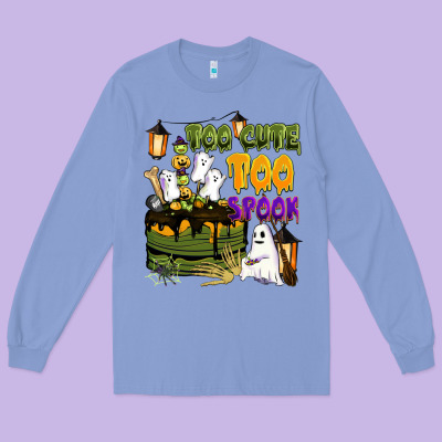 Too Cute Too Spook Long Sleeve Tee Designed By Barkaloodesign