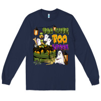 Navy too cute too spook Long Sleeve Tee - BarkalooDesign