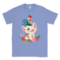 Colony Blue Moana HeiHei Rooster Pua Flowers Graphic Classic Tee - PixelWave