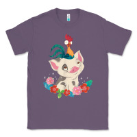 Lavender Moana HeiHei Rooster Pua Flowers Graphic Classic Tee - PixelWave