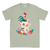 Matcha Moana HeiHei Rooster Pua Flowers Graphic Classic Tee - PixelWave