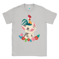 Moon Dust Moana HeiHei Rooster Pua Flowers Graphic Classic Tee - PixelWave