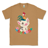 Toasted Coconut Moana HeiHei Rooster Pua Flowers Graphic Classic Tee - PixelWave