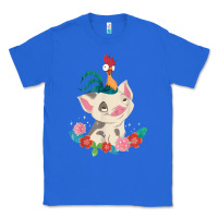 Moana Heihei Rooster Pua Flowers Graphic Classic Tee | Teevron