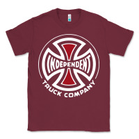 Burgundy independent company cross skateboard Classic Tee - PixelWave